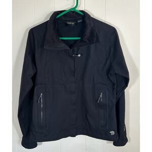 Mountain Hardwear Conduit Soft Shell Waterproof Full Zip Jacket Black Women Med